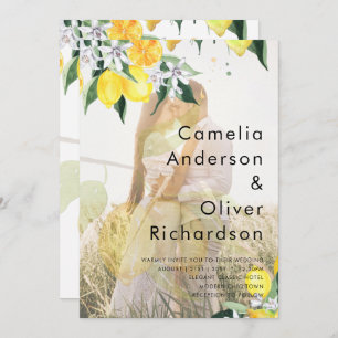 All-in-1 PHOTO OVERLAY Lemons Wedding Invite QR