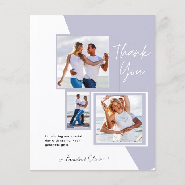 All-in-1 Purple Lilac THANK YOU PHOTO QR Code Flyer (Front)