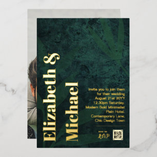 All-in-1 REAL GOLD FOIL Green Photo QR Code Modern