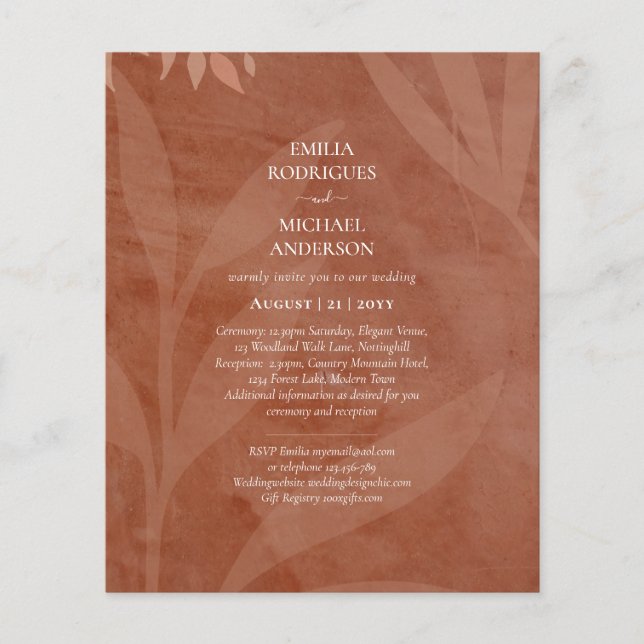 All-in-1 Rustic Terracotta Overlay Wedding Flyer (Front)