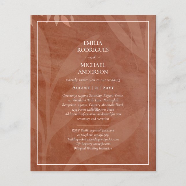 All-in-1 Rustic Terracotta Overlay Wedding Flyer (Front)