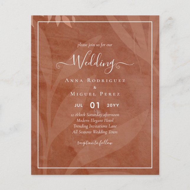 All-in-1 Rustic Terracotta Overlay Wedding Flyer (Front)