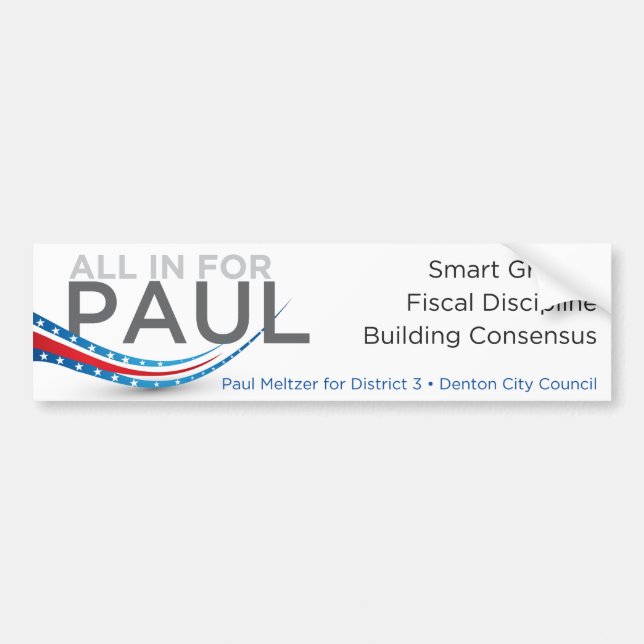 All In For Paul Bumper Sticker (Front)