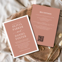 All in Once Terracotta Boho QR Code Wedding