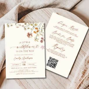 All in One A Little Wildflower Boho Baby Shower Invitation