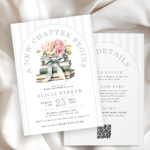 All in one a new chapter begins book baby shower invitation