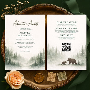 All in One Adventure Awaits Couples Baby Shower Invitation