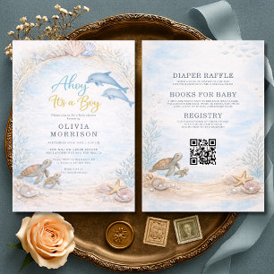 All in One Ahoy It's a Boy Baby Shower Invitation