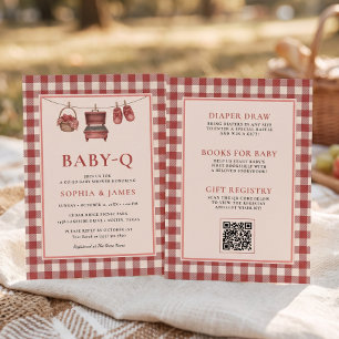 All In One Baby Q Red Gingham Clothesline BBQ Invitation