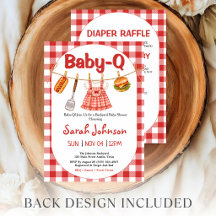 All in One Baby-Q Red Gingham Girl Baby Shower
