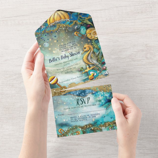 ALL IN ONE BABY SHOWER Invitation Design (Tearaway)