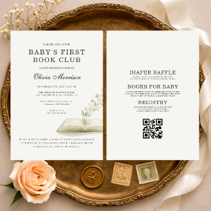 All in One Baby's First Book Club Baby Shower Invitation