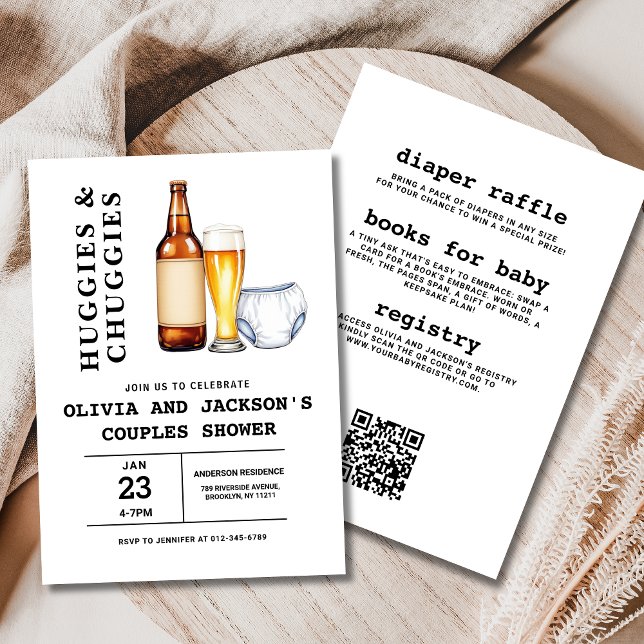 All in One Beers Diapers Couples Baby Shower Invitation (Creator Uploaded)