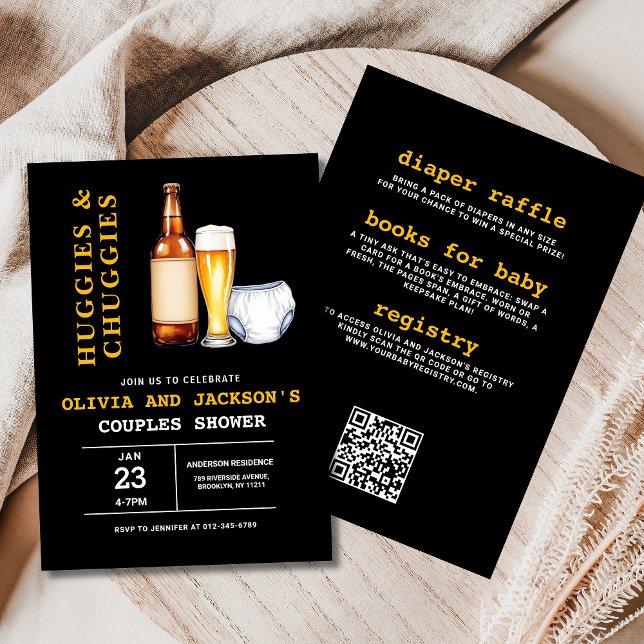 All in One Beers Diapers Couples Baby Shower Invitation (Creator Uploaded)