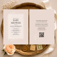 All in One Blush Pink Botanical Floral Baby Shower