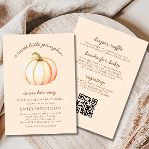 All in One Boho Sweet Little Pumpkin Baby Shower Invitation