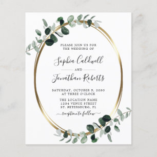 All in One Budget Eucalyptus Wedding Invitation
