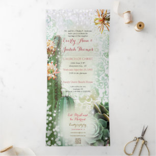 All In One Cactus Succulent Wedding Invitation
