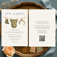 All in One Camo Hunting It's a Boy Baby Shower