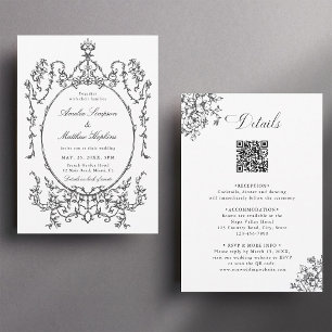 All in One Classic Frame Wedding                   Invitation
