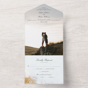 All in One Classic Luxe Marble Wedding Invite