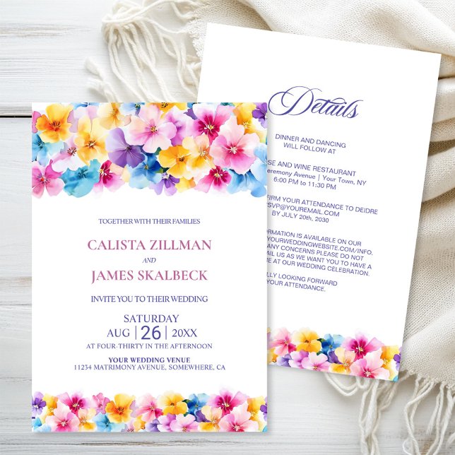 All in One Colourful Floral Wedding Invitation (Creator Uploaded)