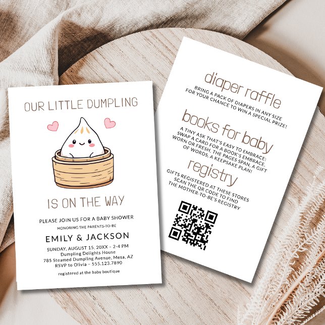 All in One Cute Little Dumpling Baby Shower Invitation (Creator Uploaded)
