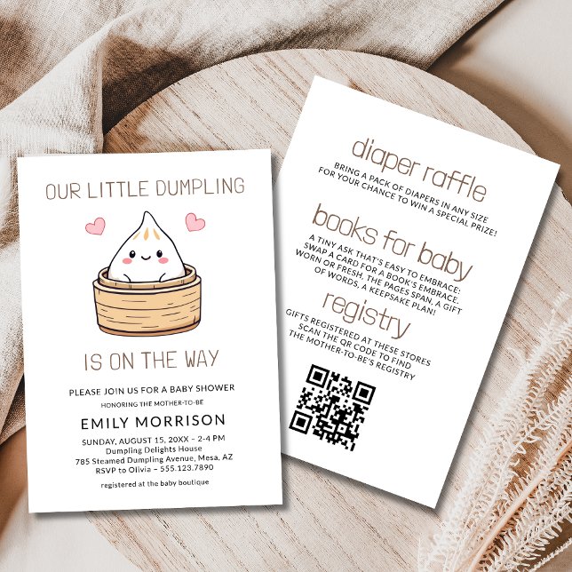 All in One Cute Little Dumpling Baby Shower Invitation (Creator Uploaded)