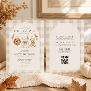 All in One Cutie Pie Fall Clothesline Baby Shower Invitation