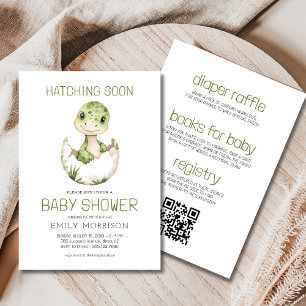 All in One Dinosaur Hatching Soon Baby Shower Invitation