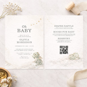 All in One Dragon Storybook Baby Shower Invitation