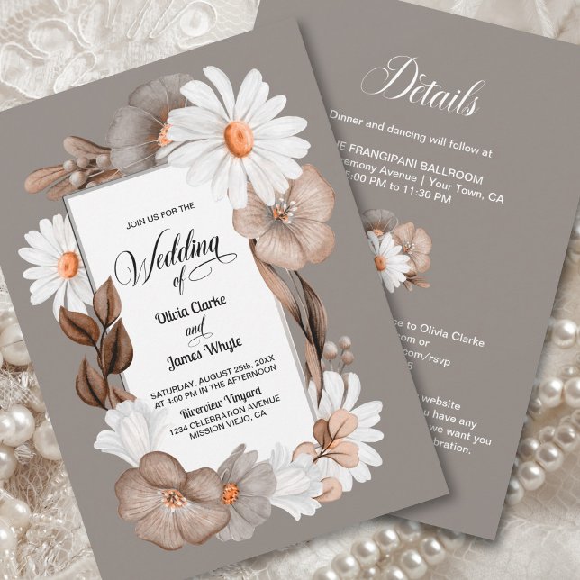 All In One Earthy Fall Floral Wedding Invitation (Creator Uploaded)