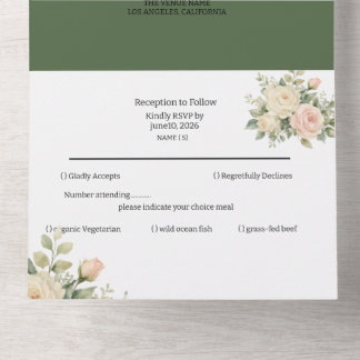 All in one Elegant eucalyptus Floral Wedding Invitation