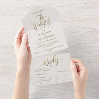 All-in-One Emerald Wedding Invitation