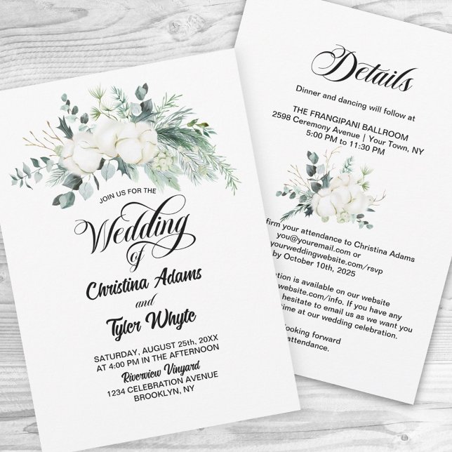 All In One Eucalyptus Wedding Invitation (Creator Uploaded)