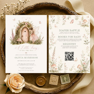 All in One Fairy Woodland Girl Baby Shower Invitation