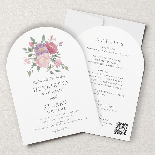 all in one Floral Arch Website QR Code Invitation (Creator Uploaded)