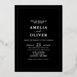 ​All In One Foil Silver QR Code Dark Black Wedding
