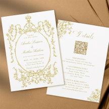 All in One French Floral Frame Gold Wedding