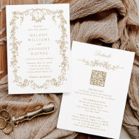 All in One French Victorian Gold Floral Wedding