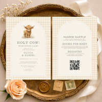 All in One Holy Cow Gingham Baby Shower