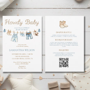 All In One Howdy Baby Little Cowboy Baby Invitation