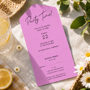 All-In-One Invite Party Tear Off RSVP Invitation