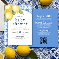 All in One Italian Blue Tiles Lemon Baby Shower