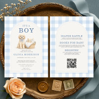 All in One It's a Boy Puppy Dog Blue Baby Shower