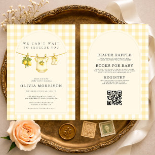 All in One Lemon Squeeze Gingham Baby Shower Invitation