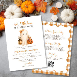 All In One Little Boo Girl Ghost Fall Baby Shower Invitation