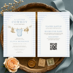 All in One Little Cowboy Boy Baby Shower  Invitation