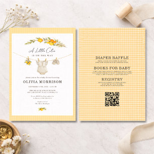 All in One Little Cutie Orange Gingham Baby Shower Invitation