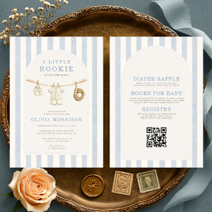 All in One Little Rookie Clothesline Baby Shower Invitation